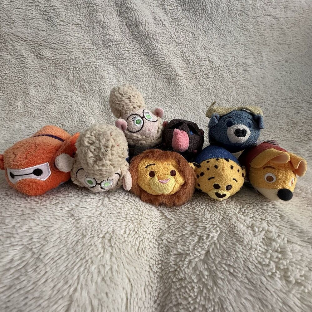 Disney Parks Zootopia Side Characters Tsum Tsum Plush Lot of 8 Stuffed Toy